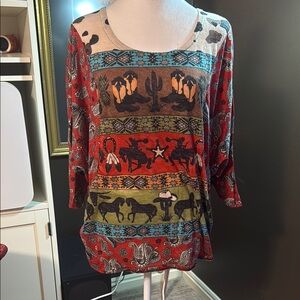 Southwestern Print Women's Top